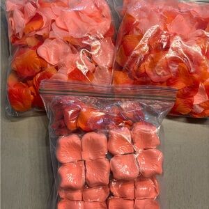 3 bags of rose petals ! Red and coral
